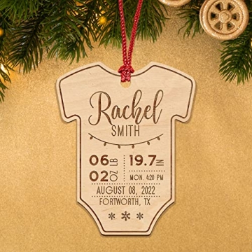 Personalized Baby Birth Stats Ornament for Christmas