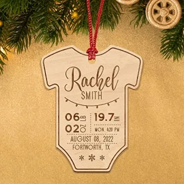 Personalized Baby Birth Stats Ornament for Christmas