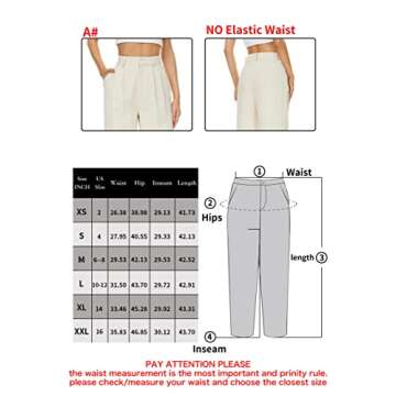 FUNYYZO Women’s High Waist Wide Leg Trousers for Work