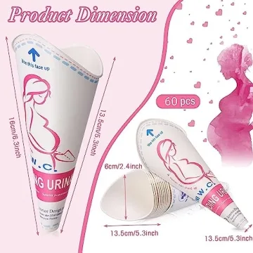 60 Pcs Disposable Female Urinal for Travel & Hygiene