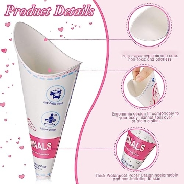 60 Pcs Disposable Female Urinal for Travel & Hygiene