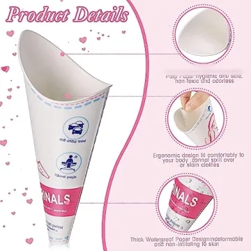 60 Pcs Disposable Female Urinal for Travel & Hygiene