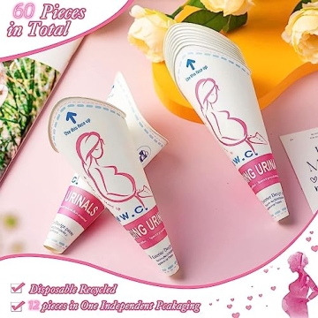 60 Pcs Disposable Female Urinal for Travel & Hygiene