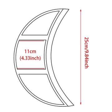 CALIDAKA 2Pcs Moon Shelves Crescent Moon Shelf Wall Mounted Wooden Crystal Moon Floating Shelves Han...