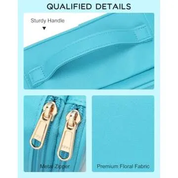 Relavel Small Makeup Bag - Portable 2 Layer Organizer