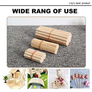 HOPELF 25PCS Bamboo Dowel Rods for Crafts and DIY Projects