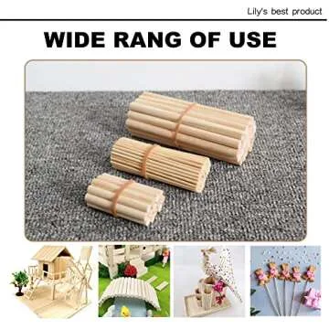 HOPELF 25PCS Bamboo Dowel Rods for Crafts and DIY Projects