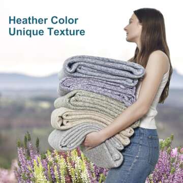 KAWAHOME Sweatshirt Blanket King Size for Bed-Lightweight Breathable Winter Blankets,Soft Thin Knit Jersey Warm Blanket for Hot Sleepers 108 X 90 Inches, Grey and White