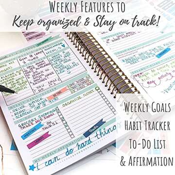 Goals & Gratitude Planner with Pens, Stickers, and Sticker Tabs (Undated) - Busy Bee Planners…