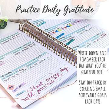 Goals & Gratitude Planner with Pens, Stickers, and Sticker Tabs (Undated) - Busy Bee Planners…