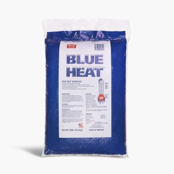 Blue Heat Ice Melt Pellets, Calcium Blend Deicer Snow Melter for Driveway 50 lb, Blue