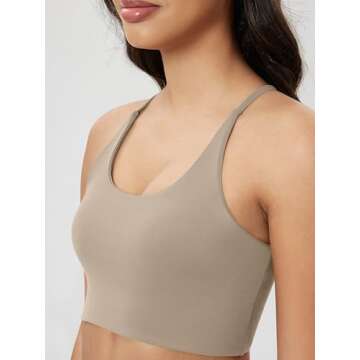 ODODOS Halter Sports Bra - Non Padded Strappy Cropped Tops for Workouts