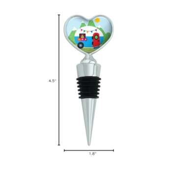 Vintage Retro Camper RV Camping Travel Trailer Heart Love Wine Bottle Stopper
