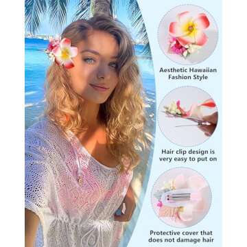 HAIMEIKANG Hawaiian Flower Hair Clips – 3 PCS Set