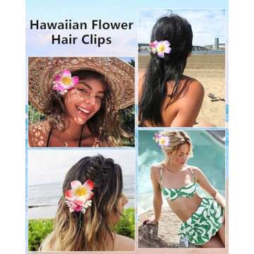 HAIMEIKANG Hawaiian Flower Hair Clips – 3 PCS Set