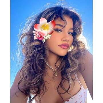 HAIMEIKANG Hawaiian Flower Hair Clips – 3 PCS Set