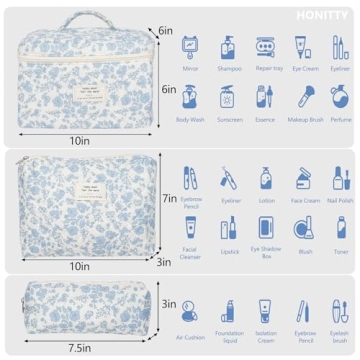 Floral Makeup Bag Set for Organized Beauty Essentials