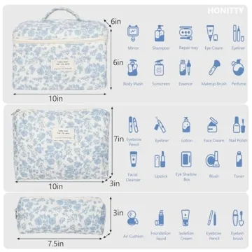 Floral Makeup Bag Set for Organized Beauty Essentials