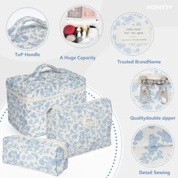 Floral Makeup Bag Set for Organized Beauty Essentials