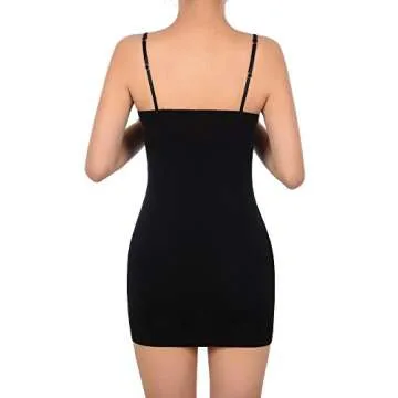 WILLBOND 3 Pieces Women Basic Long Tanks Adjustable Spaghetti Strap Camisole Top (Grey, White and Black, Large)