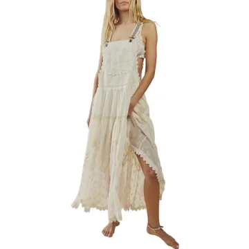 GACAKY Summer Dress for Women - Casual Floral Maxi with Pockets and Adjustable Straps
