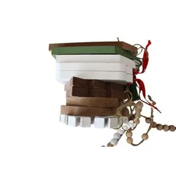 Celerity 10 Piece Wooden Assorted Christmas Gift Name Tags Holiday Toppers 1/2 inch Thick