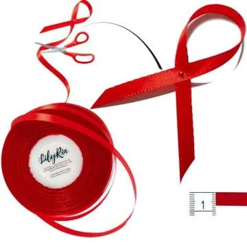 Red Ribbon 1/4 Inches 36 Yards Satin Roll Perfect for Scrapbooking, Art, Wedding, Wreath, Packing Birthday, Wrapping Christmas Gifts or Other Projects