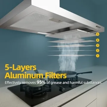 FIREGAS Wall Mount Range Hood 30 Inch Convertible