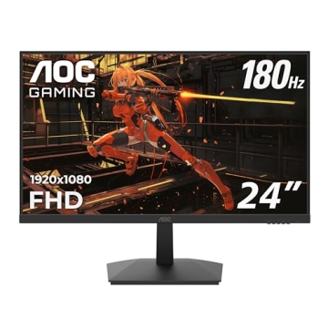 AOC 24G15N 24" Gaming Monitor, Full HD 1920x1080, 180Hz 1ms, 1x HDMI 2.0, 1x Display Port, Adaptive-...
