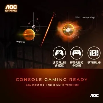 AOC 24G15N 24" Gaming Monitor, Full HD 1920x1080, 180Hz 1ms, 1x HDMI 2.0, 1x Display Port, Adaptive-Sync, 3-Sided Frameless, HDR Ready, Console Gaming Ready, 3-Year Zero-Bright-Dot