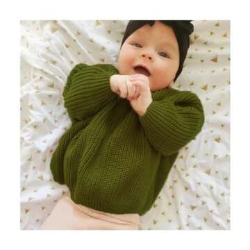 Toddler Baby Girl Boy Knitted Sweater Cardigan Crewneck Long Sleeve Pullover Sweatshirt Top Infant W...