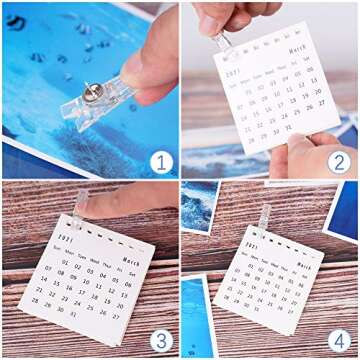 60 Pcs Clear Push Pin Clips for Bulletin Boards