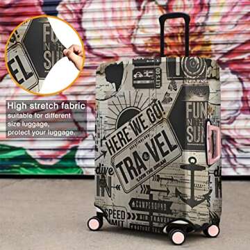 Xidingyue Luggage Cover Washable Travel Suitcase Protector Spandex Luggage Cover Fit 25-28 Inch Luggage - - Here we go Travel