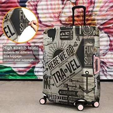 Xidingyue Luggage Cover Washable Travel Suitcase Protector Spandex Luggage Cover Fit 25-28 Inch Luggage - - Here we go Travel