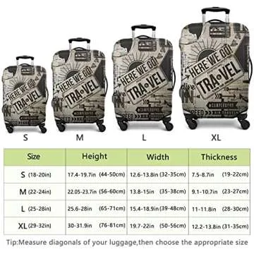 Xidingyue Luggage Cover Washable Travel Suitcase Protector Spandex Luggage Cover Fit 25-28 Inch Luggage - - Here we go Travel