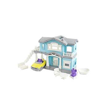Green Toys House Playset, Blue - 10 Piece Pretend Play, Motor Skills, Language & Communication Kids Role Play Toy. No BPA, phthalates, PVC. Dishwasher Safe, Recycled Plastic, Made in USA.