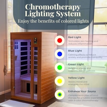 Dynamic Saunas Home Sauna with Infrared Lighting for up to 2 People, Barcelona