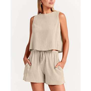 Cute Buenoble Summer Linen 2 Piece Outfits for Women - Stylish Comfort for Vacation