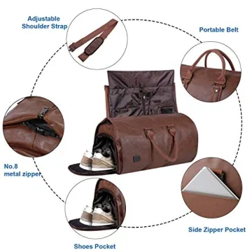 Waterproof Convertible Garment Duffel Bag with Shoe Compartment