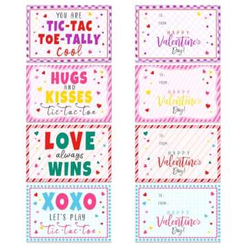 ORIENTAL CHERRY Valentines Day Gifts for Kids - 24 Pack Valentines Cards with Tic Tac Toe Keychains ...