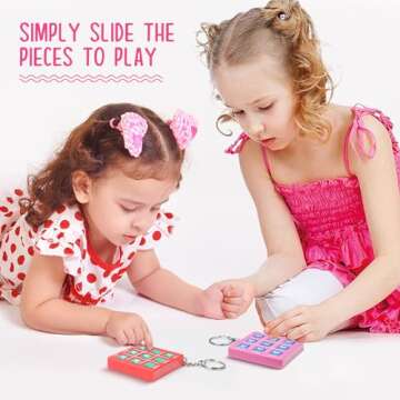 ORIENTAL CHERRY Valentines Day Gifts for Kids - 24 Pack Valentines Cards with Tic Tac Toe Keychains - Valentine Gift Exchange for School Class Classroom Party Favors Boys Girls