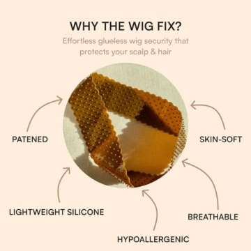The Wig Fix by The Renatural - No-Slip Silicone Wig Grip Band Patented Hypoallergenic, Breathable, L...