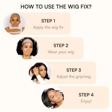 The Wig Fix by The Renatural - No-Slip Silicone Wig Grip Band Patented Hypoallergenic, Breathable, Lightweight Wig Silicone Headband for Secure Wig Wear in 5 Shades (Deep)