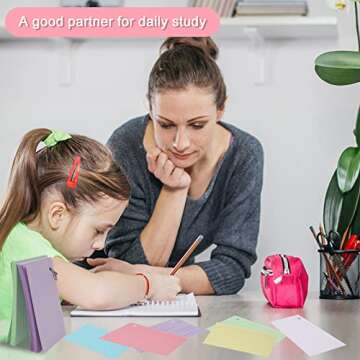 300PCS 3x5 Inch Index Cards, Multicolor Lined Flash Cards with Rings Ruled Index Cards Punched Note Cards for Study, Record Home Classroom Office