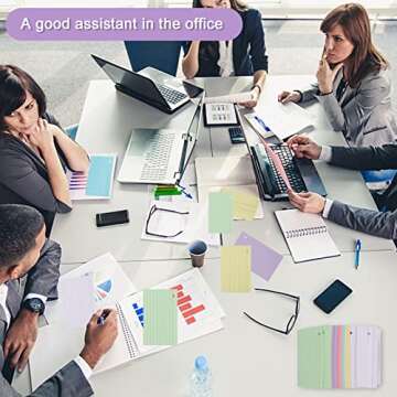 300PCS 3x5 Inch Index Cards, Multicolor Lined Flash Cards with Rings Ruled Index Cards Punched Note Cards for Study, Record Home Classroom Office