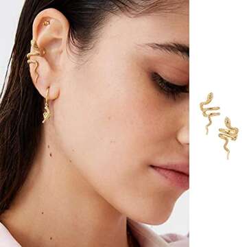 Dainty Gold Snake Ear Cuff Perfect Gift for Women