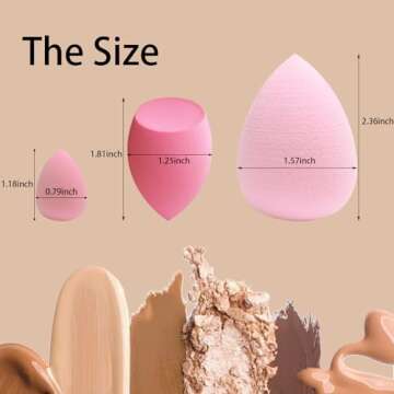 GFOUNS 21 pcs Beauty blender Makeup Sponge Bulk:Blender Sponges 21 Pcs for Liquid, Cream, and Powder, Multi-colored Pink make up sponges for foundation