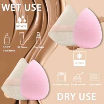 GFOUNS 21 pcs Beauty blender Makeup Sponge Bulk:Blender Sponges 21 Pcs for Liquid, Cream, and Powder, Multi-colored Pink make up sponges for foundation