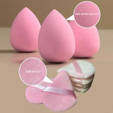 GFOUNS 21 pcs Beauty blender Makeup Sponge Bulk:Blender Sponges 21 Pcs for Liquid, Cream, and Powder, Multi-colored Pink make up sponges for foundation