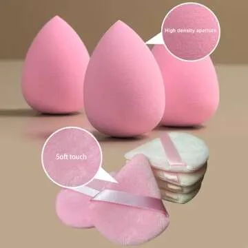 GFOUNS 21 pcs Beauty blender Makeup Sponge Bulk:Blender Sponges 21 Pcs for Liquid, Cream, and Powder, Multi-colored Pink make up sponges for foundation